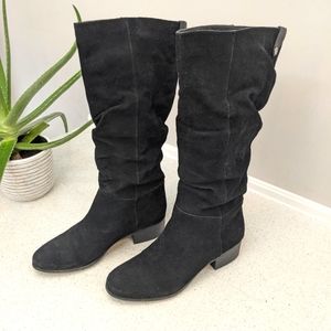 Suede knee-high boots
